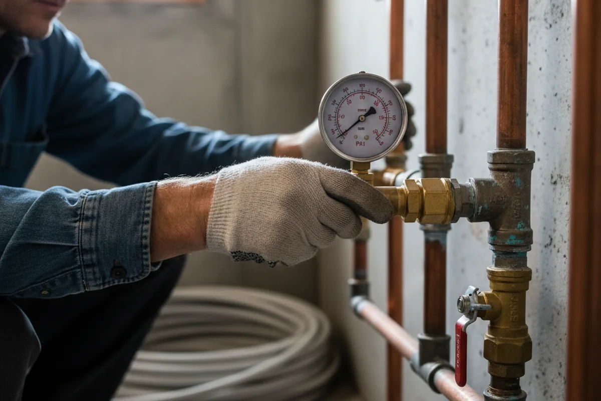 Pressure testing a repaired line during Water Line Repair in Elk Grove Village